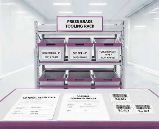 Tooling rack and packing documentation